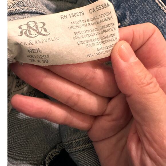 Rock Republic Men's Neil Straight Jeans Grunge Y2K R510294, 36 x 30 - Picture 6 of 8